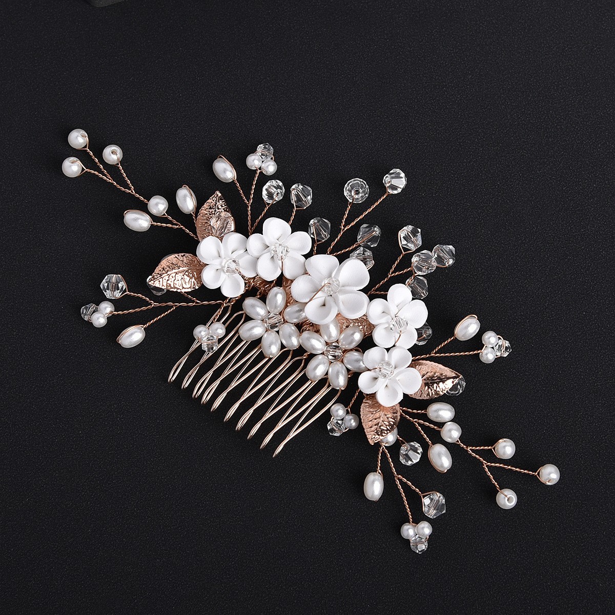 Cross-border New Hair Comb Jewelry European and American Bride White Crystal Headwear Bride Rhinestone Accessories