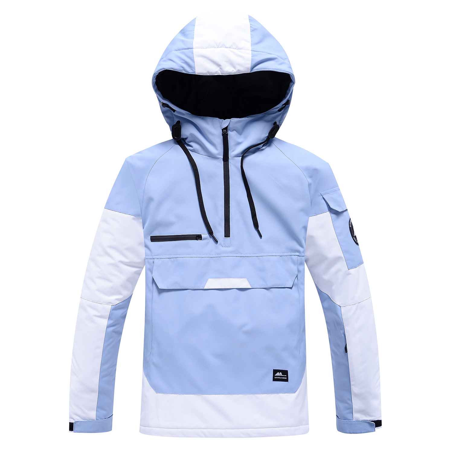 Neie Skianzugsset a Kontrastfaarwen, winddicht a waasserdicht, waarm, atmungsaktiv, Skihoodie, Leggings, Skihosen, Männer a Fraen, een Stéck_voghion.com