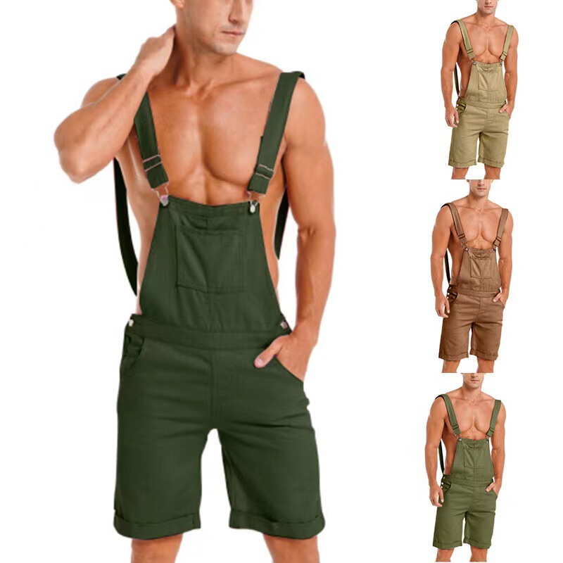 Cross-border Foreign Trade Loose Casual Sports Overalls Trendy Fashion Retro Workwear Shorts All-match Men's Pants