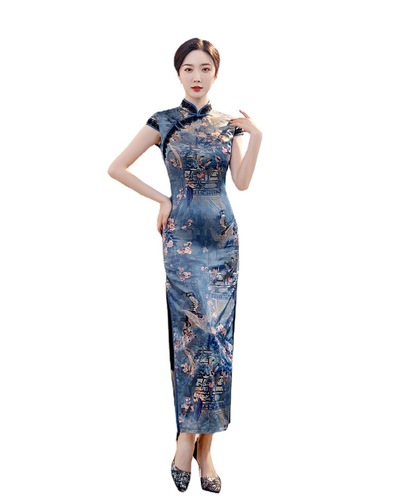 Women Chinese dresses Qipao Dresses stand collar retro performance Qipao Dresses 