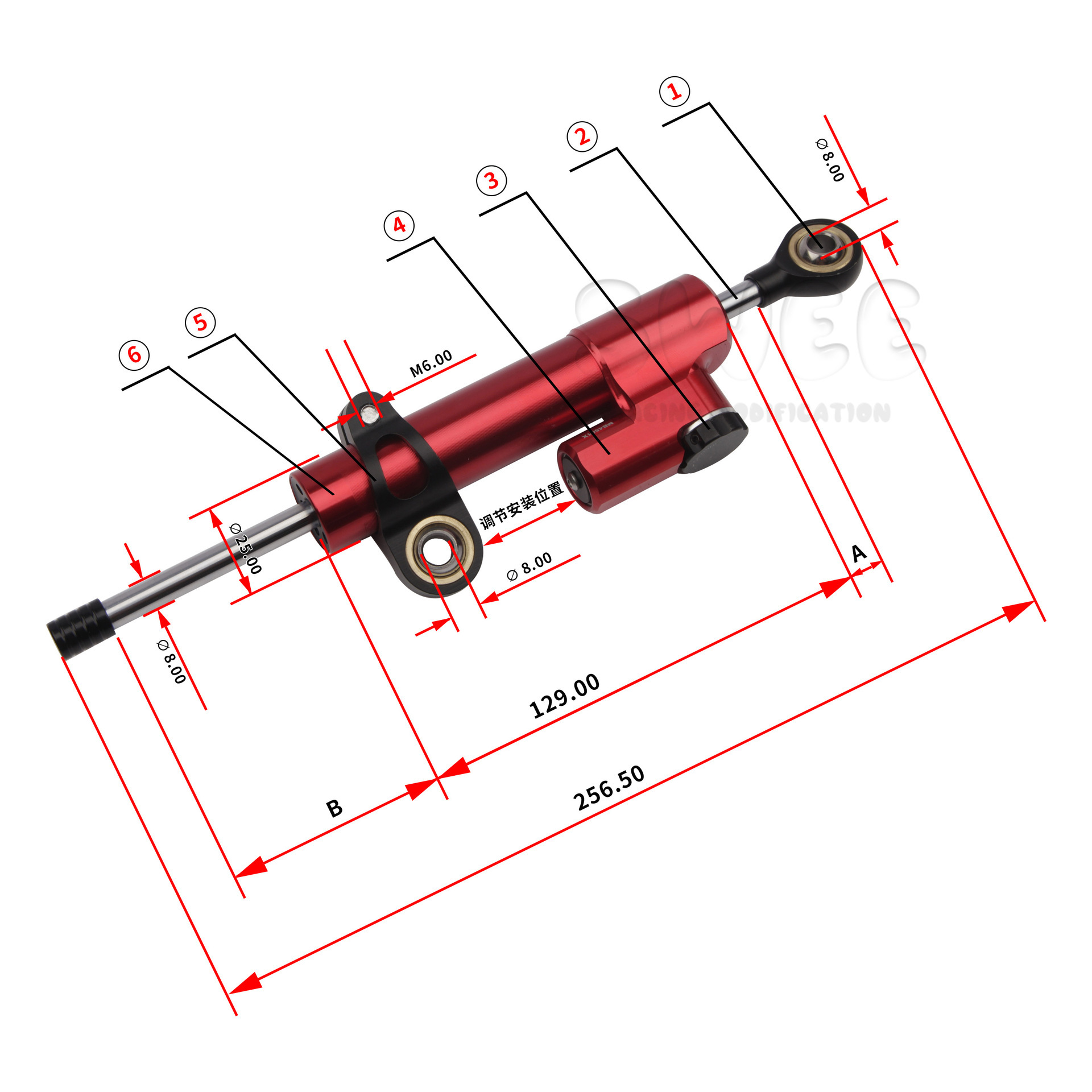 Universal Cross-Border Motorcycle Cnc Aluminum Alloy Modified Steering Damper Stabilizer Direct from Manufacturer Titanium Version