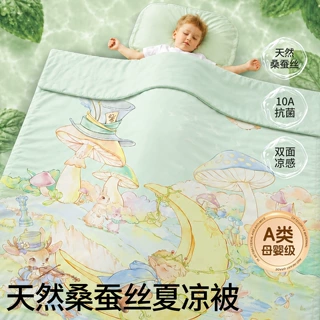 天然桑蚕丝夏凉被宝宝凉感被夏季冰丝盖毯A类空调被可水洗夏被