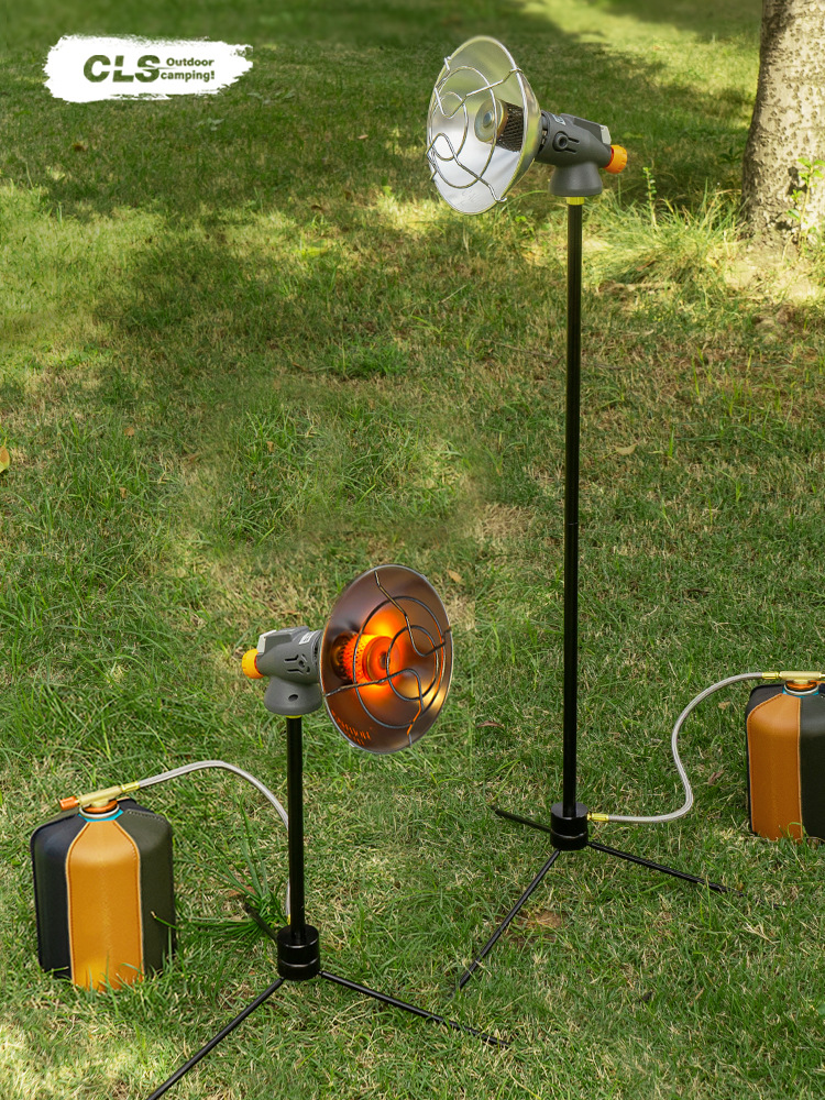 CLS gas portátil al aire libre pequeña tienda solar pesca calefacción estufa dirección variable escritorio soporte calentador de pesca de invierno