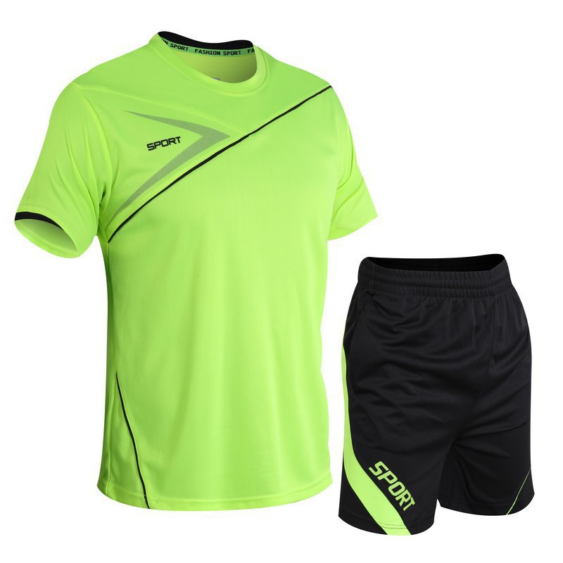 Running sports suit para hombres de verano delgado transpirable mangas cortas pantalones cortos secos rápidos ropa deportiva de baloncesto dos piezas