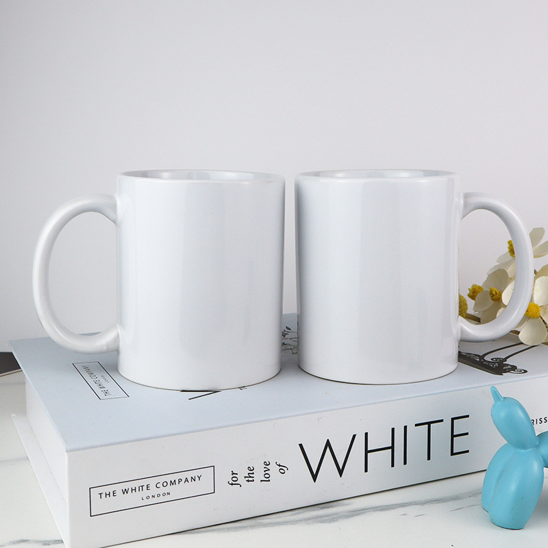 Factory direct supply to set LOGO ceramic mug heat transfer wholesale coating cup advertising gift ceramic cup