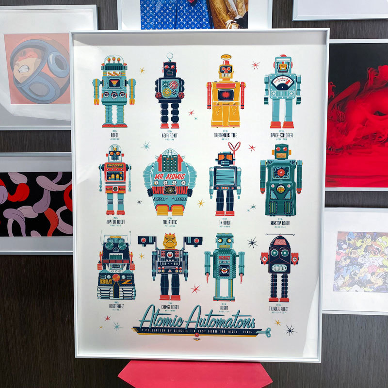 Vitra master toy store Vintage robot prints amusement park decorative painting hallway children's room bedroom hanging painting