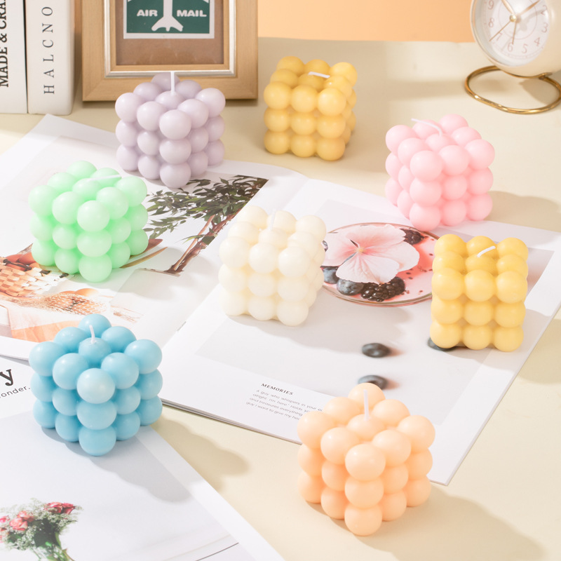 Burbujas de color macaron en línea al por mayor creativo aromático regalo de mano adornos de vela