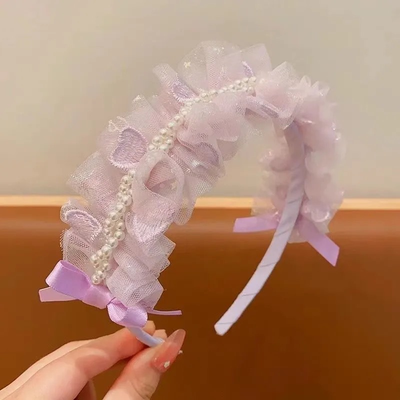 Băng đô lưới ngọc trai [tím]