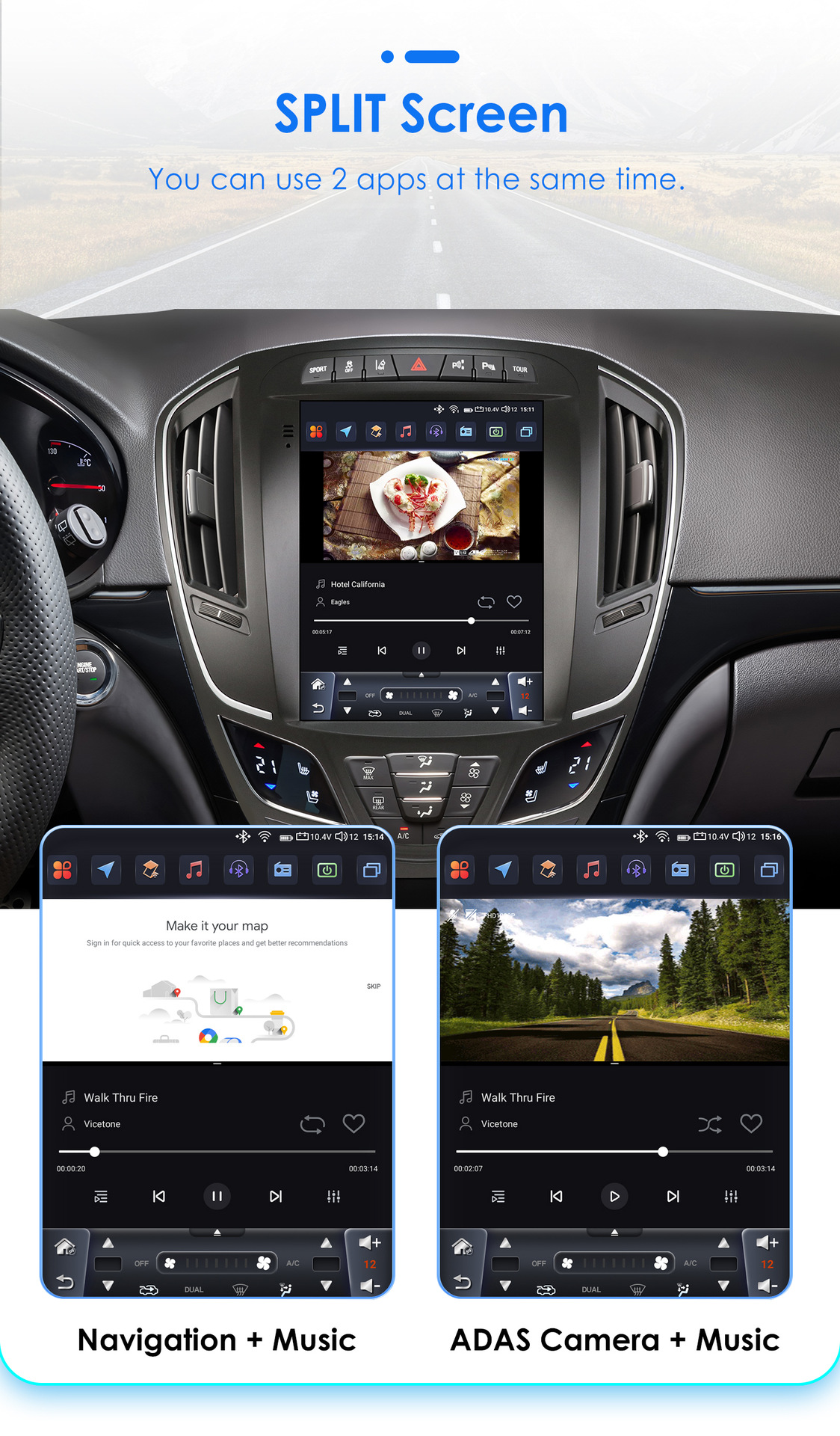 9.7inch Suitable for 2014-2018 Buick Regal/Opel Insignia Car-Mounted Vertical Screen Android Navigation Gps