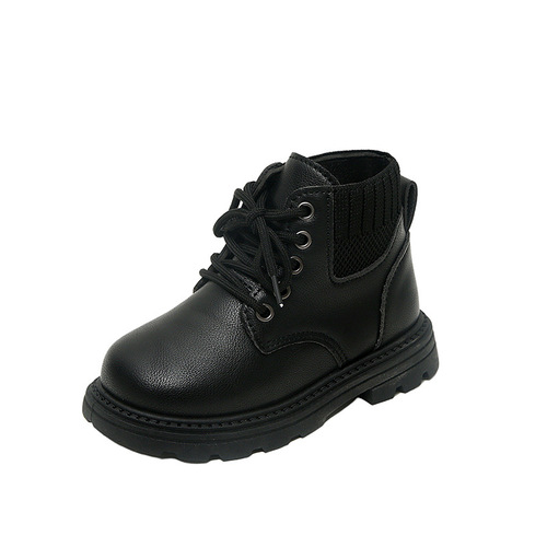 Autumn/Winter New Children's Boots Kids Martin Boots Boys British Fashion Leather Boots Girls Short Boots Baby Shoes Wholesale