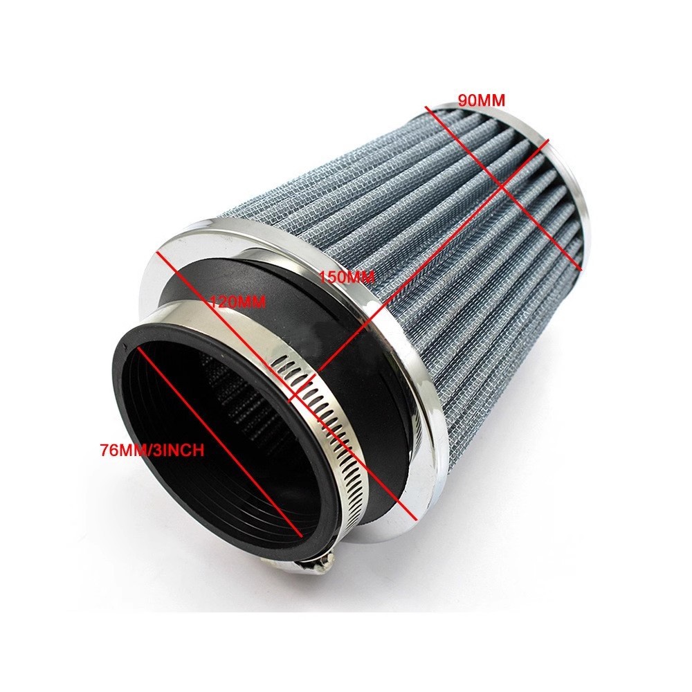Car Modification High-Flow Mushroom Head Air Filter 60/65/70/76/90/101mm Universal Mushroom Head