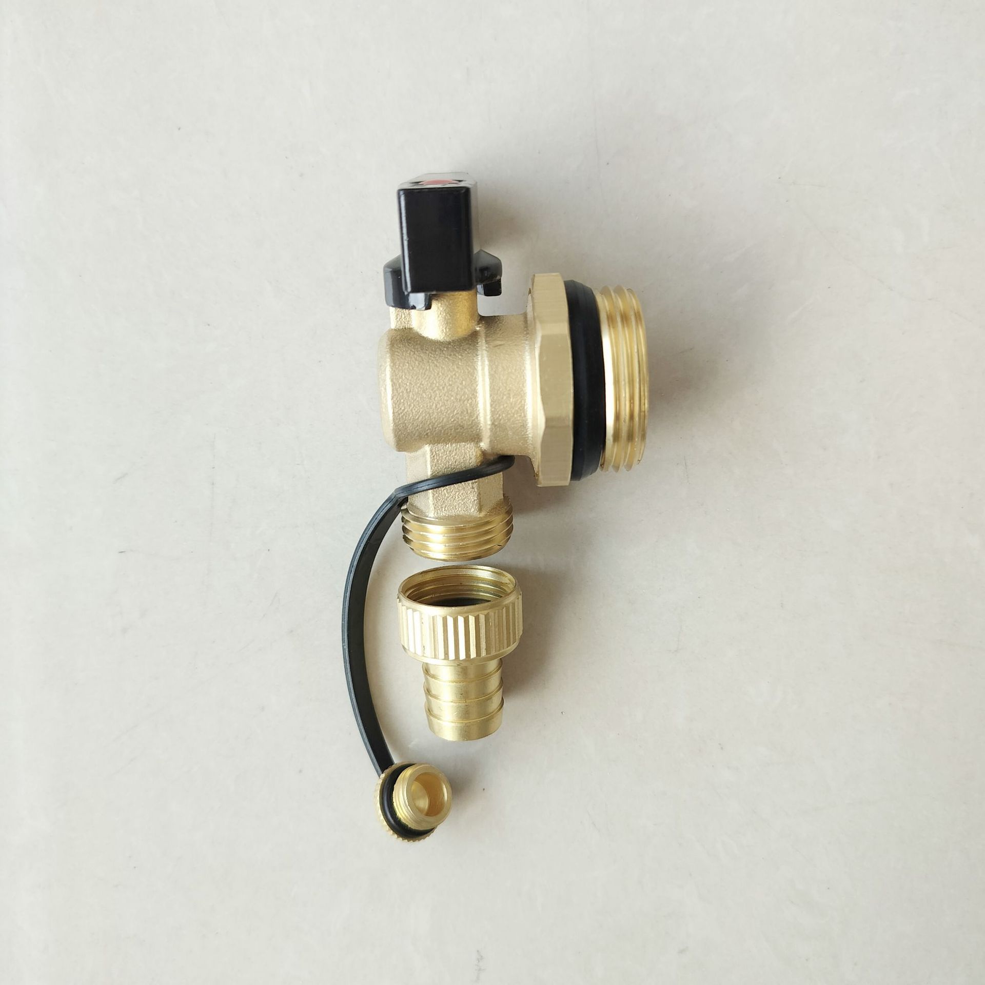 tubo de calor geotérmico distribuidor de agua calefacción subterránea integrado forjado todo el cobre filtro de gran flujo con válvula de drenaje de bloqueo
