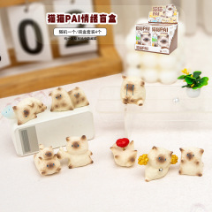 小红书同款猫猫PAI情绪盲盒树脂摆件创意潮玩桌面装饰盲盒摆件批