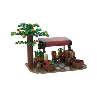 Moc-78754 Medieval Food Vendor 171 Particle Number Christmas Children's Gift