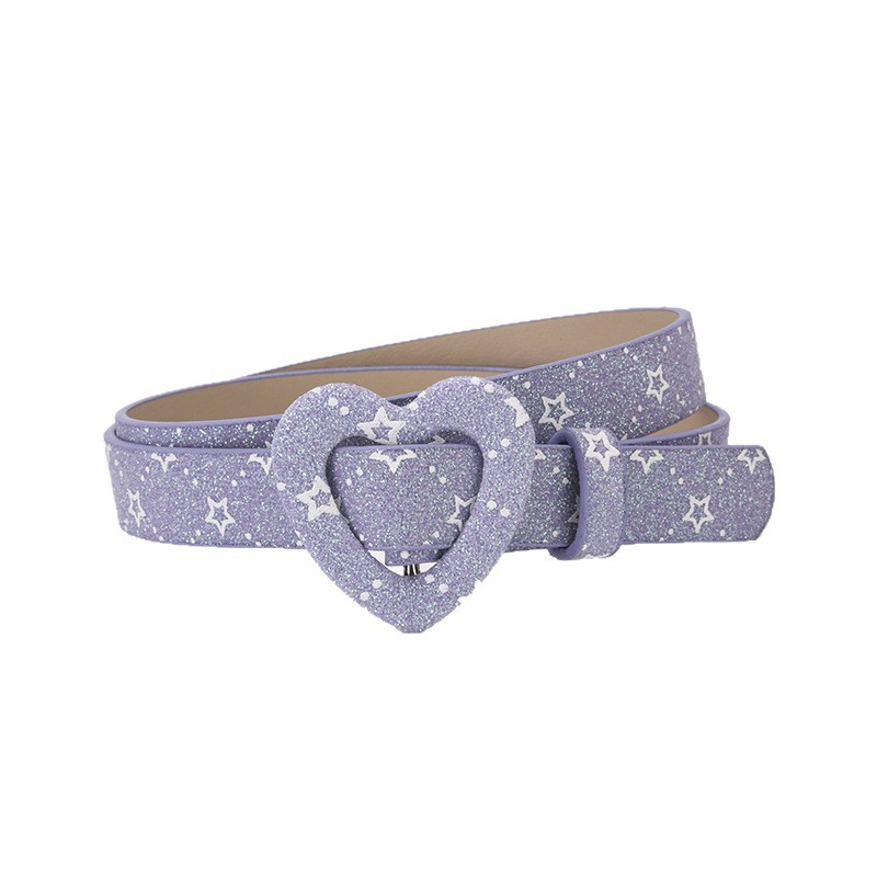 Cinturón Infantil Decorativo con Corazón de Piel de PU con Hebilla Automática para Ocio