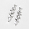 Retro earrings, zirconium for bride, European style, simple and elegant design, light luxury style, micro incrustation