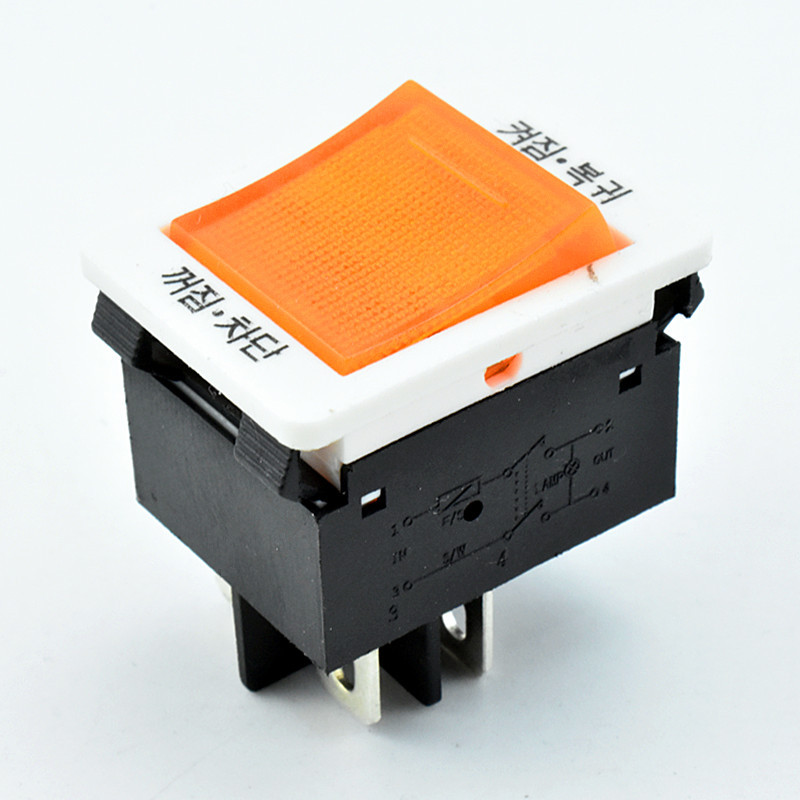 KC认证过载保护船型开关韩国KCD4排插4脚2档双卡보트형 스위치