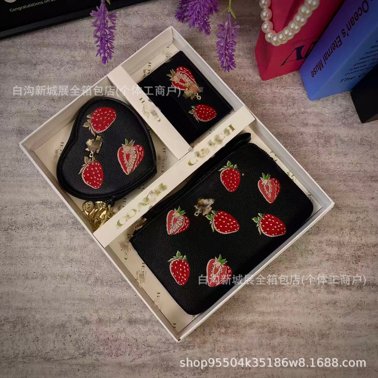 Bolsas de mujer transfronterizas lujosas de alta calidad bolsas de tarjetas de damas de moda versátil bolsas de cambio mini bolsas de tres piezas KomeCO