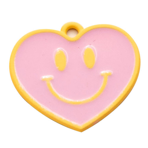Oil-droplet alloy small pendant personalized necklace bracelet charm heart smile charm keychain DIY accessories