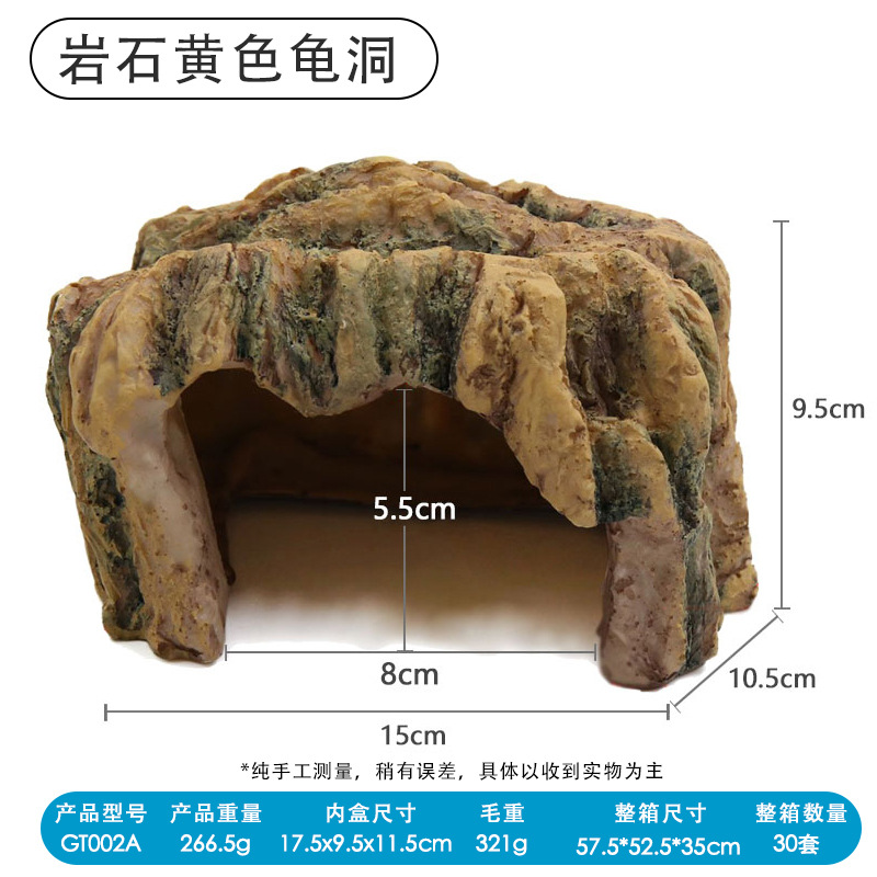 Ventas directas de fábrica de una variedad de acuario resina orugas tortuga Tabla de secado para mascotas mesa de escalada escondite casa escalada pendiente secado Mesa tortuga agujero