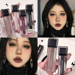 Cappuvini黒曜星月霧面唇釉薬柔霧マット白暗黒シリーズ学生党唇彩口紅