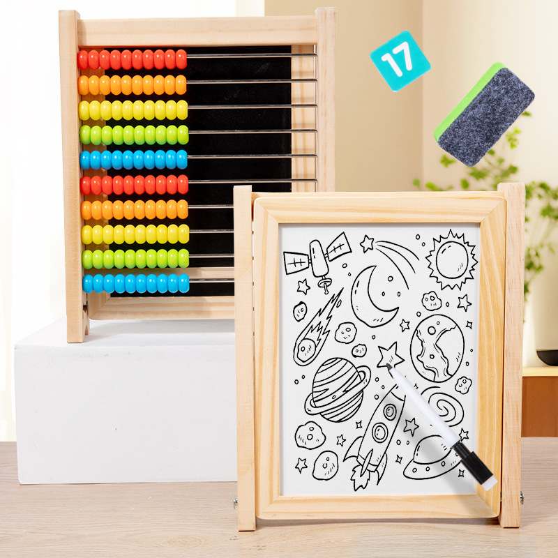 Tablero de dibujo para niños, ábaco, soporte de disco de aritmética mental, contador de escuela primaria, pizarra pequeña, material didáctico de matemáticas de suma y resta de jardín de infantes