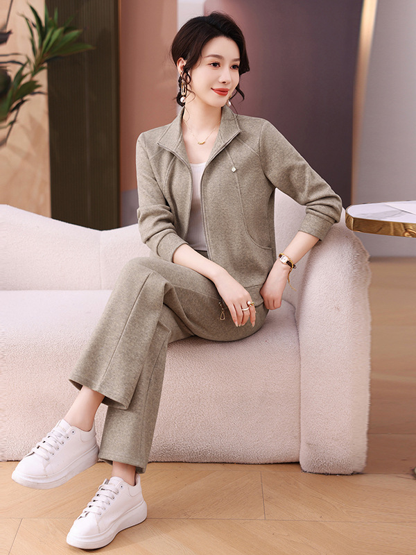 休闲开衫卫衣运动套装女士春秋2025新款爆款妈妈装时尚减龄两件套|undefined