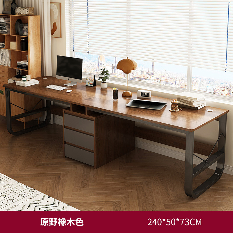 [고급 더블테이블] 와일드오크 컬러 240*50*73cm