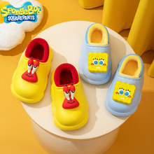 海绵宝宝儿童棉拖鞋新款防水棉鞋女童冬室内外小男孩防滑加绒保暖