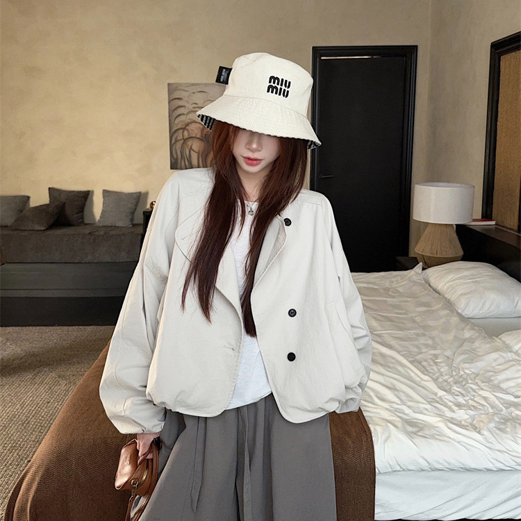 Korean Style Unique and Beautiful Super Nice Design Flower Bud Jacket Jacket for Women Spring & Fall New High-End Baseball Uniform Top