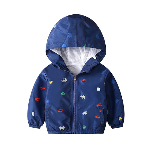 Boys coat autumn new boys hoodie tops children's clothing cartoon fashion loose coat trend