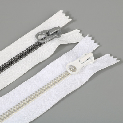5号玉米牙树脂拉链自锁闭尾20cm白色拉锁 服装箱包口袋拉链条批发