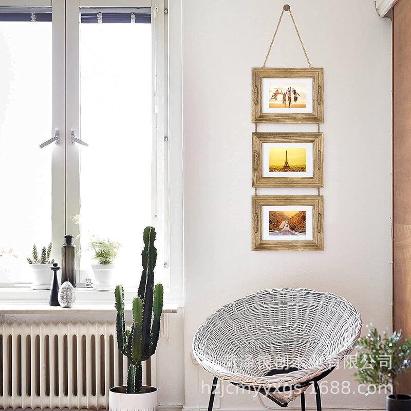 Wooden Hanging Photo Frame Collage Wall Decor Office Cafe Gallery Retro Hemp Rope Picture Frame Solid Wood Photo Frame Wooden Hanging Photo Frame Collage Wall Decor Office Cafe Gallery Retro Hemp Rope Picture Frame Solid Wood Photo Frame