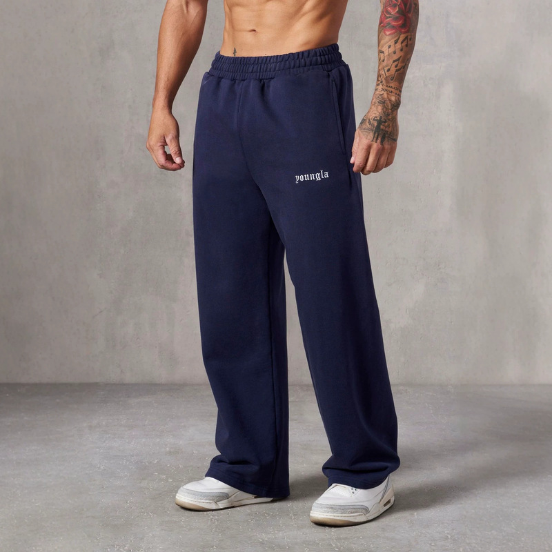YOUNGLA American-style new men's athletic pants, jogging pants, muscle-fit, embroidered, straight-leg, casual long pants YOUNGLA American-style new men's athletic pants, jogging pants, muscle-fit, embroidered, straight-leg, casual long pants