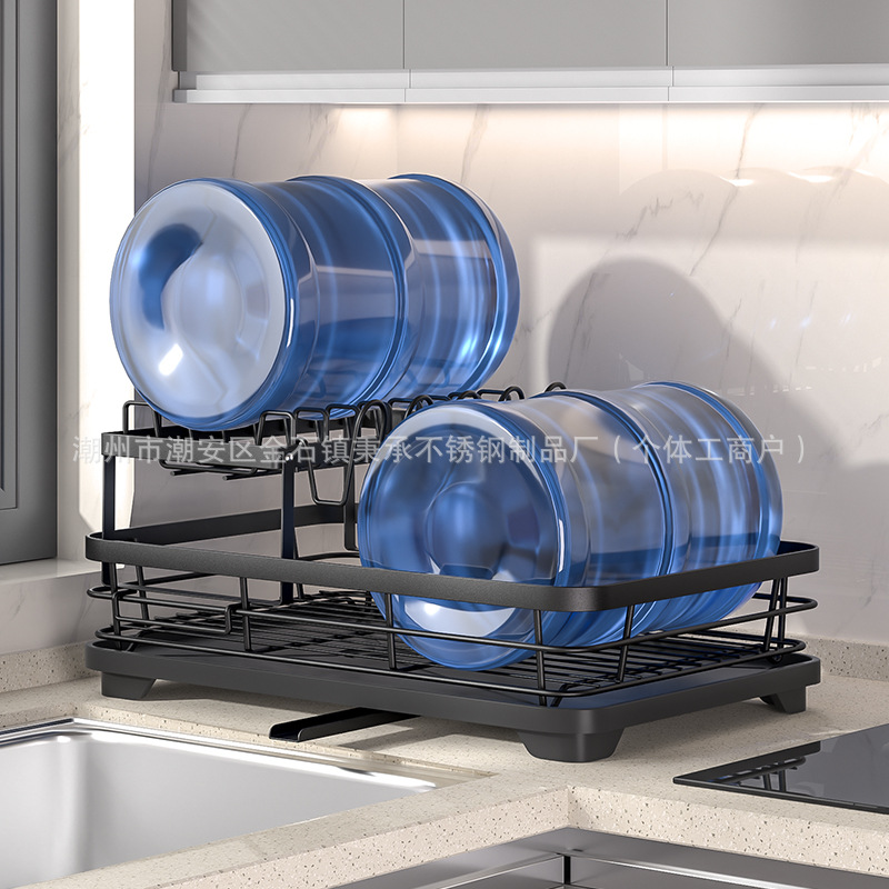 Transfronterizo hogar multifuncional platos de cocina marco de drenaje de agua tablero palillos tazas almacenamiento de platos pequeños estante de almacenamiento de platos