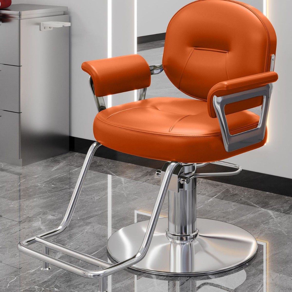 Nueva silla de peluquería en línea se puede elevar y bajar silla de peluquería de alta gama silla de peluquería especial silla de corte de pelo lujoso