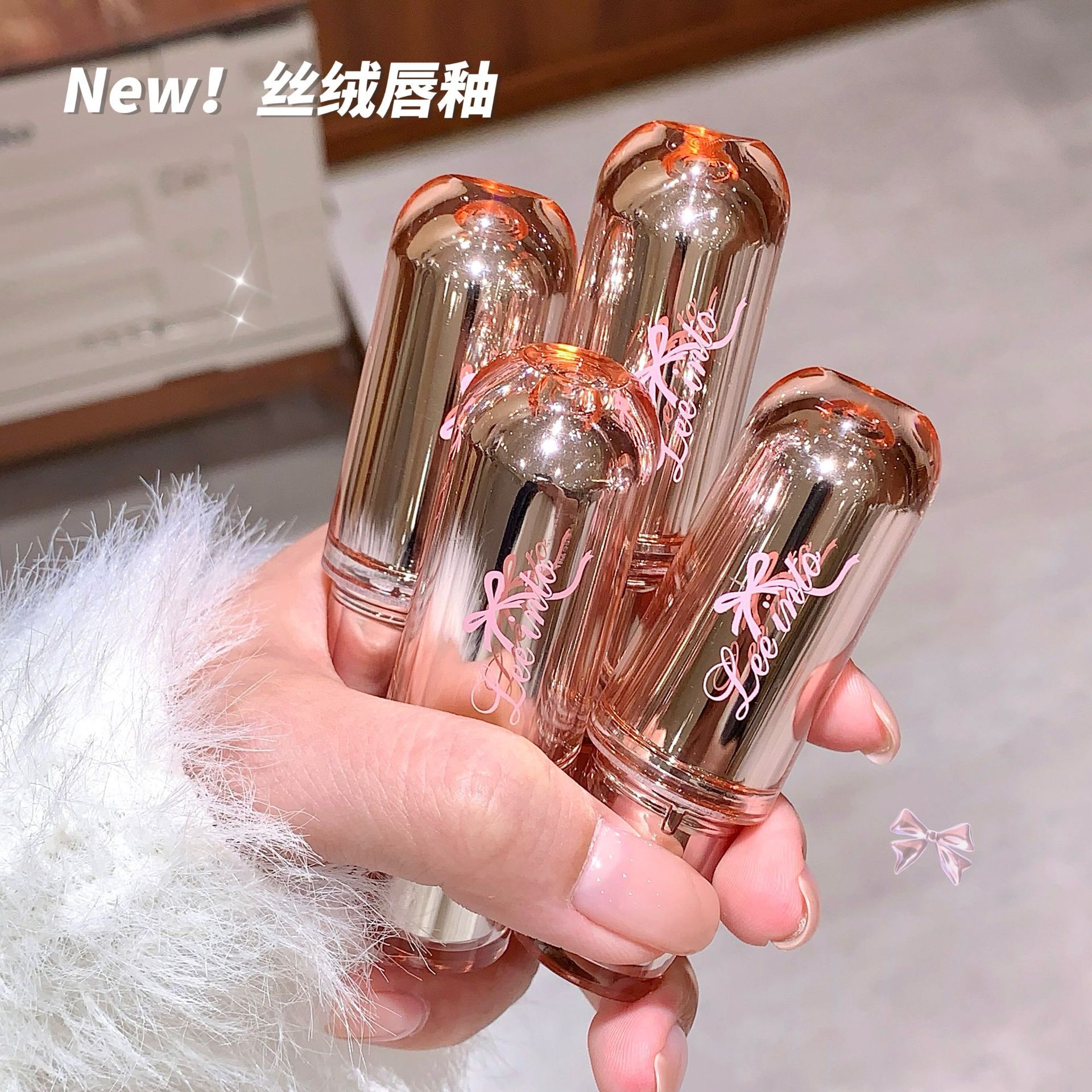 LEEINTO Ru Mu Velvet Soft Mist Lip Lip Lip Gloss Lipstick Luminoso Biolinguístico Luz delgada y ligera ropa de post no seco y color