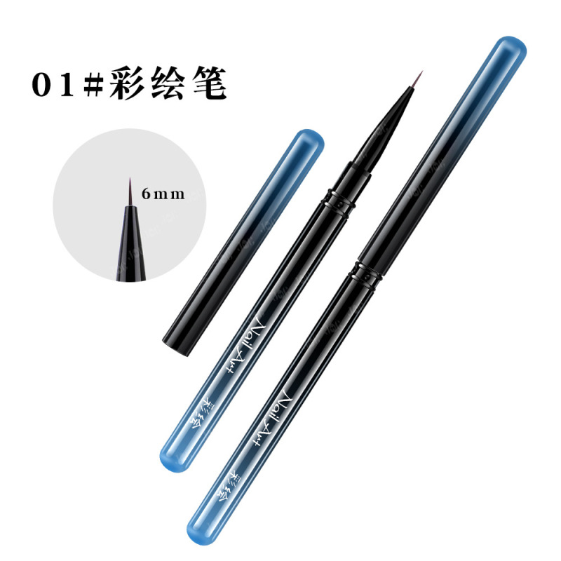 跨境新款金属美甲笔刷套装全套拉线彩绘笔扫扫渐变笔大方圆光疗笔|undefined