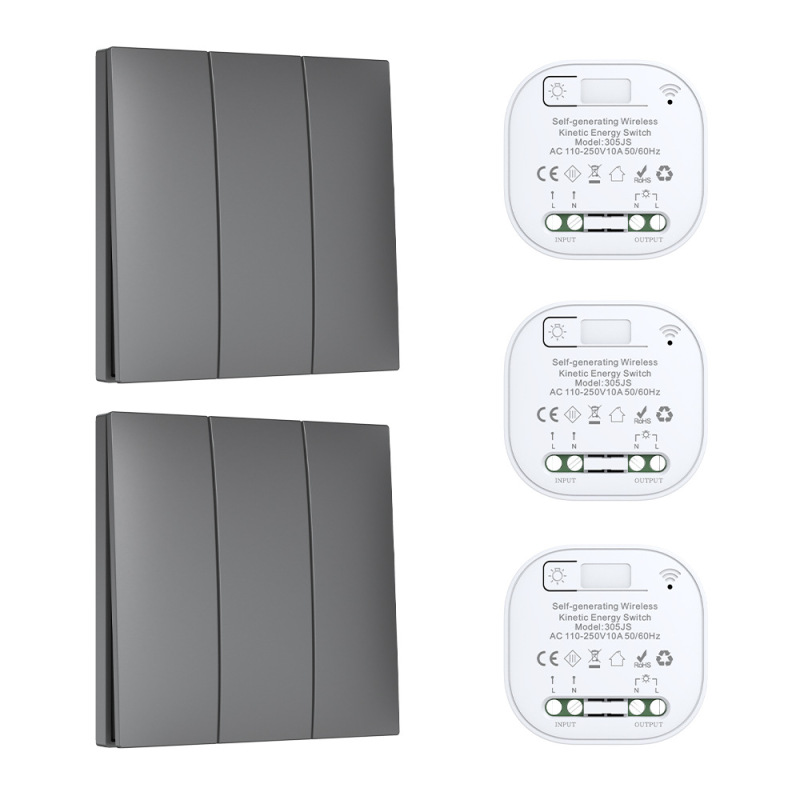 Qixin 自己発電ワイヤレスリモコンスイッチリモコンバッテリー不要配線不要家庭用壁防水自由に貼り付け可能|undefined