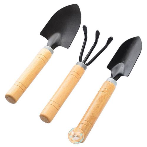 Three-piece set of home gardening tools for growing flowers, succulents, potted plants, soil loosening, shovel and small shovel set