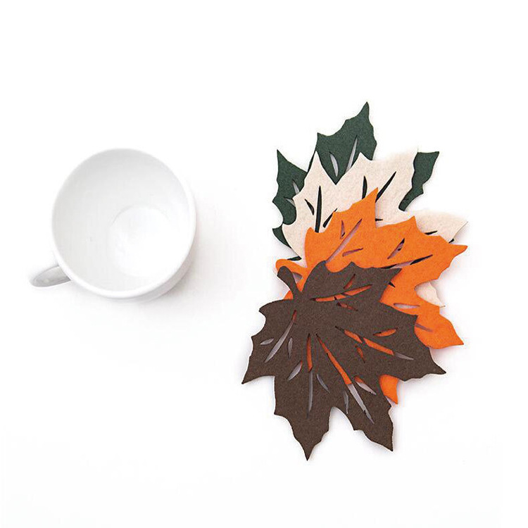 Suministro transfronterizo mantel de fieltro, festival de la cosecha, mantel de fieltro de hoja de arce, mantel de fieltro, mantel de fieltro, fieltro de lana de regalo, paisaje otoñal