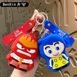 头脑特工硅胶零钱包钥匙扣书包挂件潮流钥匙链耳机包卡包挂饰批发