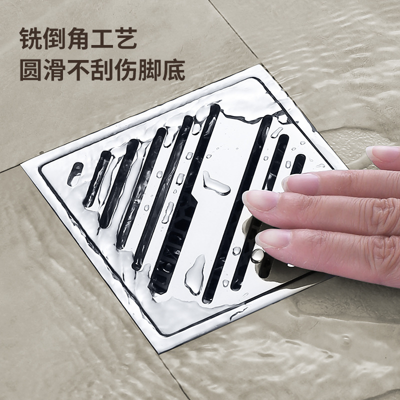 長尺光沢304ステンレス鋼製床排水管、特殊な浴室用ユニバーサル下水道フィルター、防臭床排水装置|undefined
