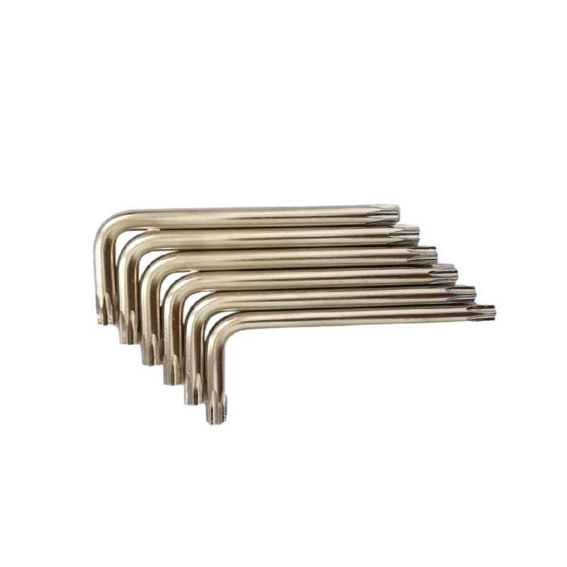 Manufacturer double-head L-shaped plum blossom wrench T25T5-T50 star-shaped plum blossom with hole anti-theft hexagonal wrench wholesale