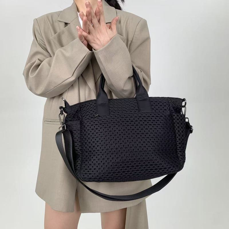 跨境专供女士时尚衍缝网面简约手提包百搭休闲潮流单肩斜挎包|undefined