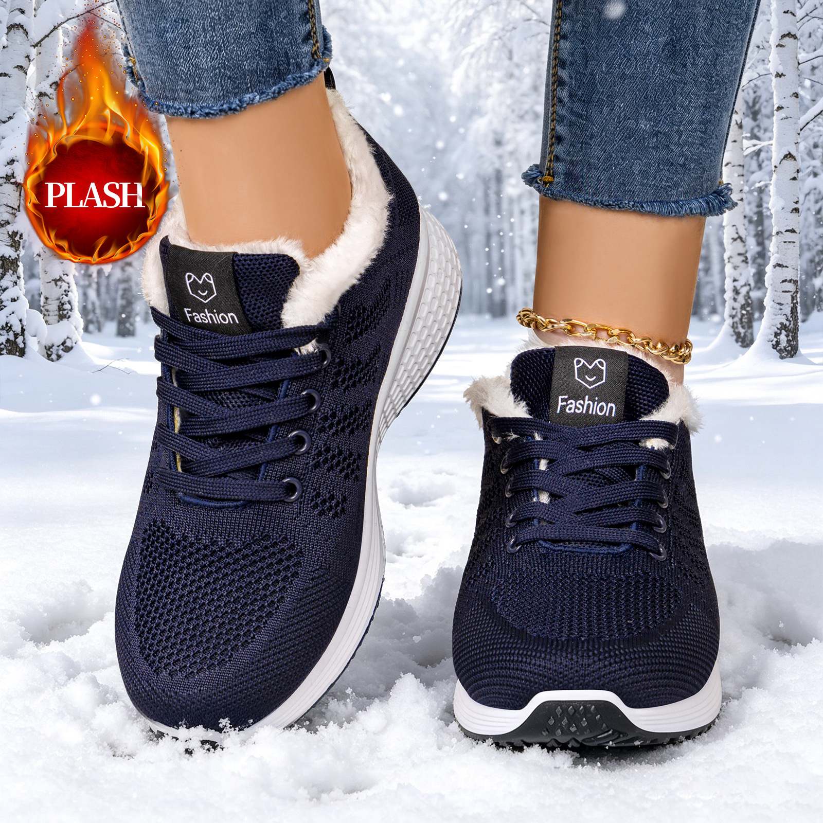 Zapatos de algodón de mujer de invierno transfronterizo nuevos zapatos de mujer más terciopelo grueso antifrío zapatos casuales al aire libre zapatos de caminar cómodos