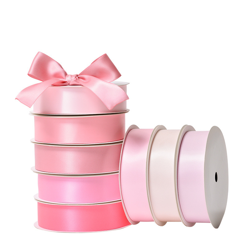 Yao Ming cinta directa de fábrica de cinta de poliéster de satén de doble cara regalo accesorios decorativos de la ropa cinta serie Rosa