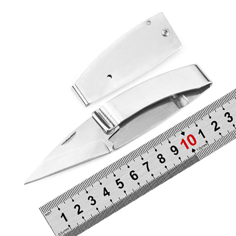 户外多功能折叠不锈钢刀具 随身钞票夹小刀EDC刀