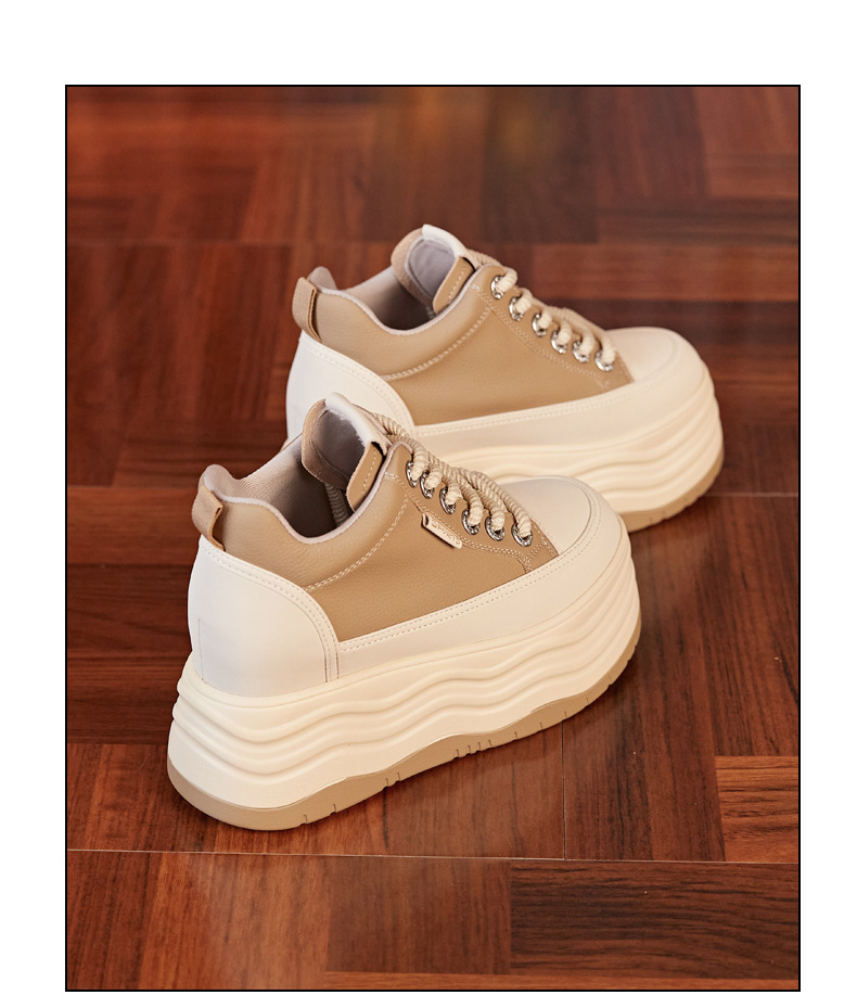 Giày sneaker nữ cổ cao đế dày tăng chiều cao trong — Màu đen chi tiết 20