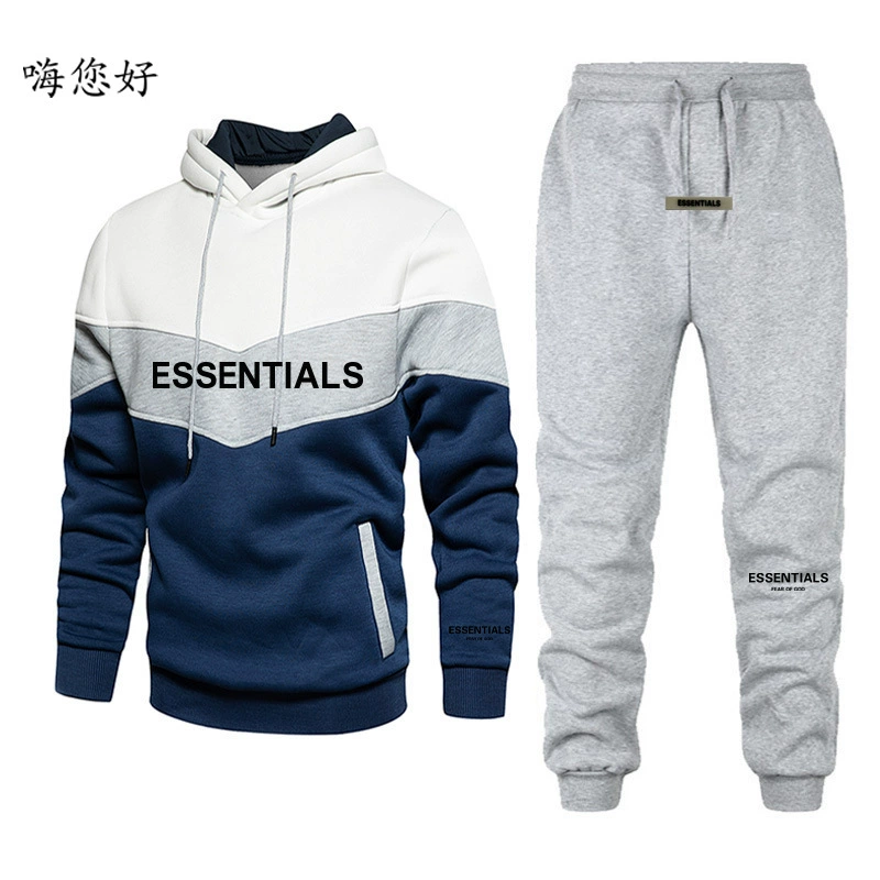 Essential FEAR OF GOD Double Line Модный брендовый мужской костюм с капюшоном, новый европейский и американский свитер, комплект из двух предметов